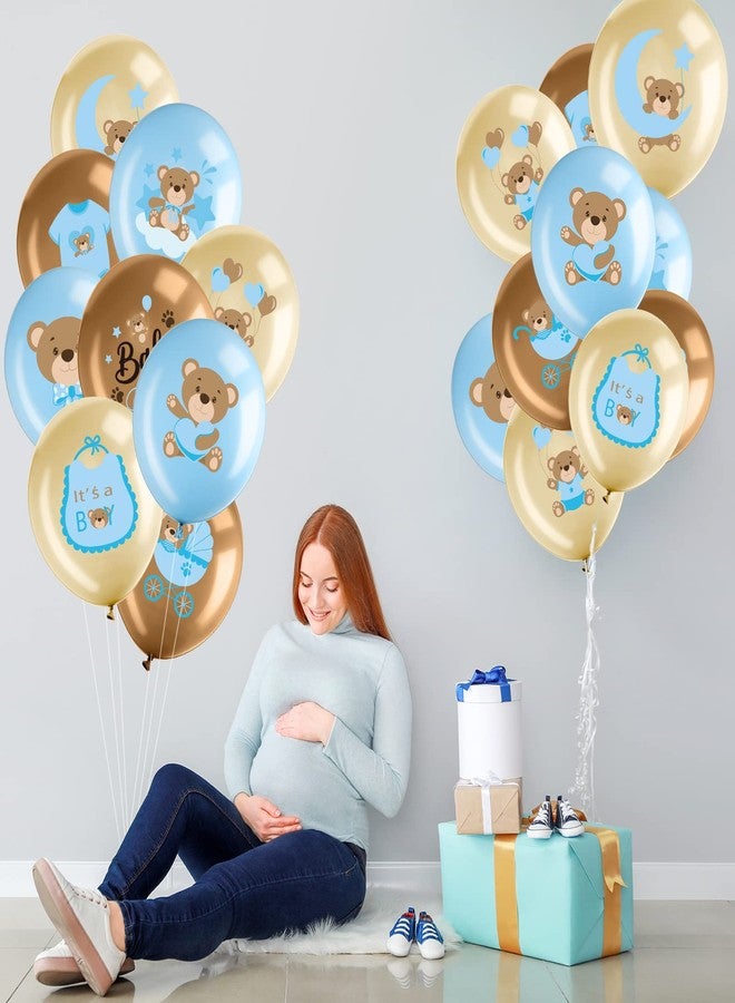 Charnoel 36 Pcs Bear Baby Balloons Latex Bear Balloons Blue Brown Baby Balloons We Can Bearly Wait Balloons Party Decorations for Memorable Baby Shower Gender Reveal, Birthday Party Supplies - Image 5